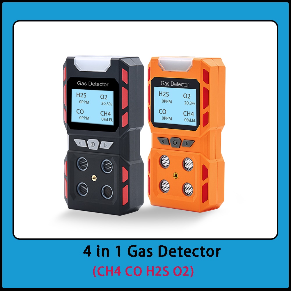 4 IN 1 멀티 가스 감지기 모니터 인간의 음성 프롬프트 가스 분석기 휴대용 CH4 CO H2S O2 배기 가스 테스터 스마트 센서 알람